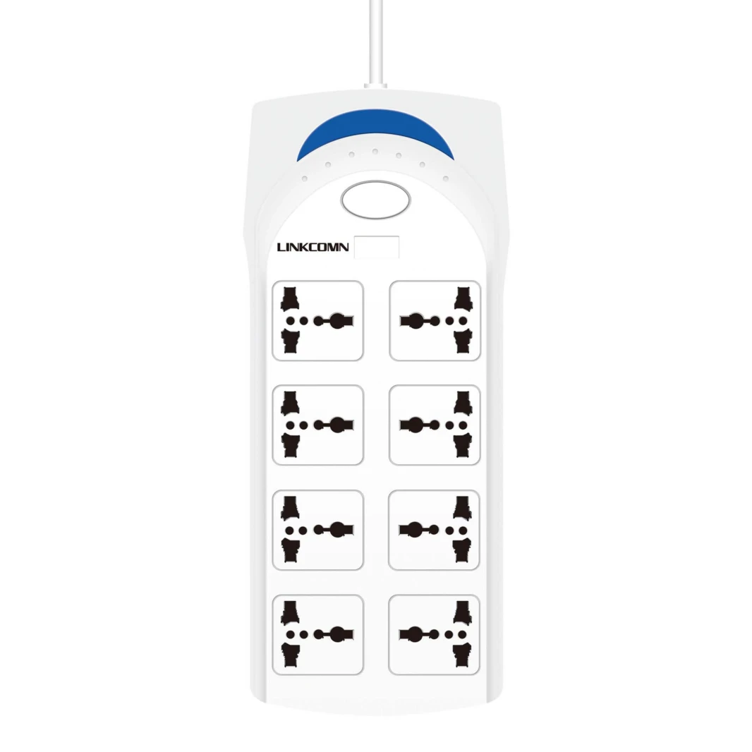 شريط طاقة Linkcomn مزود بـ 8 مقابس وسلك طاقة بطول 5 أمتار – [LC-PS801]
