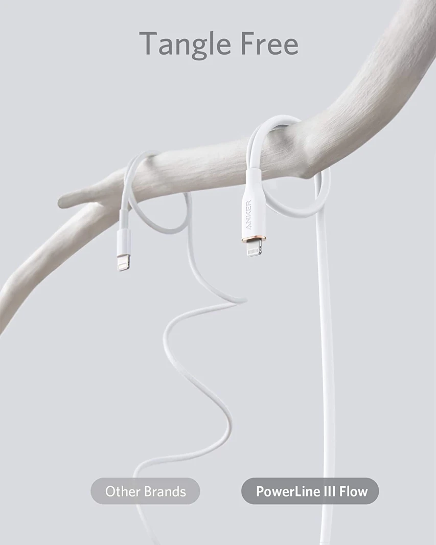 Anker Powerline III Flow USB C to Lightning Cable 1.8M – White