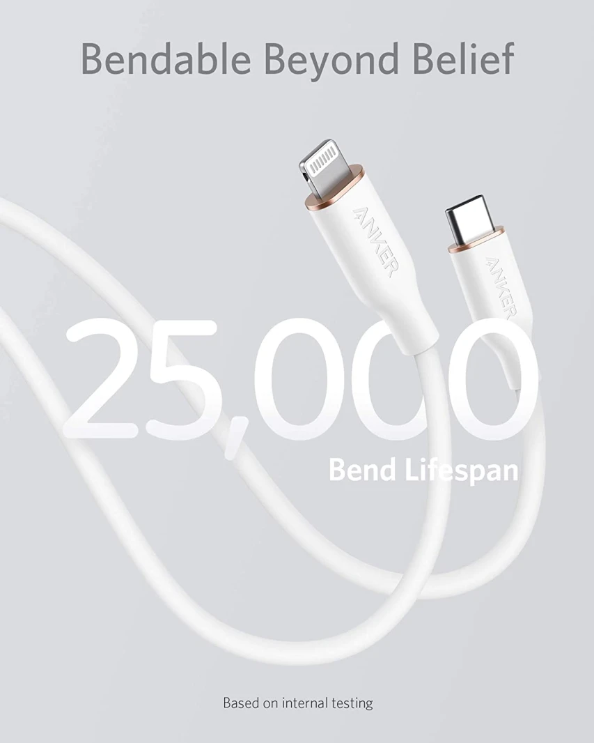Anker Powerline III Flow USB C to Lightning Cable 1.8M – White