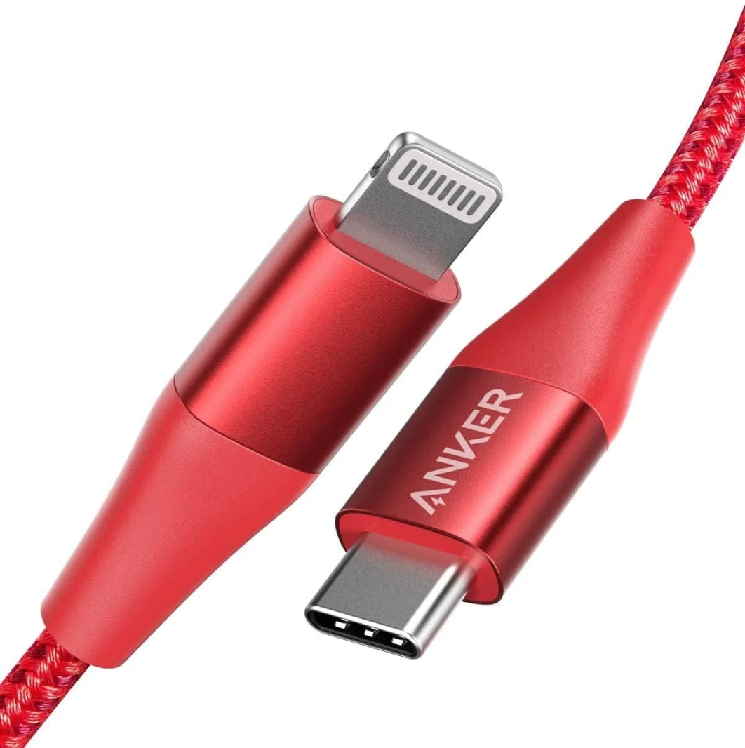 كابل Anker Powerline+ II USB-C إلى Lightning بطول 0.9 متر - أحمر