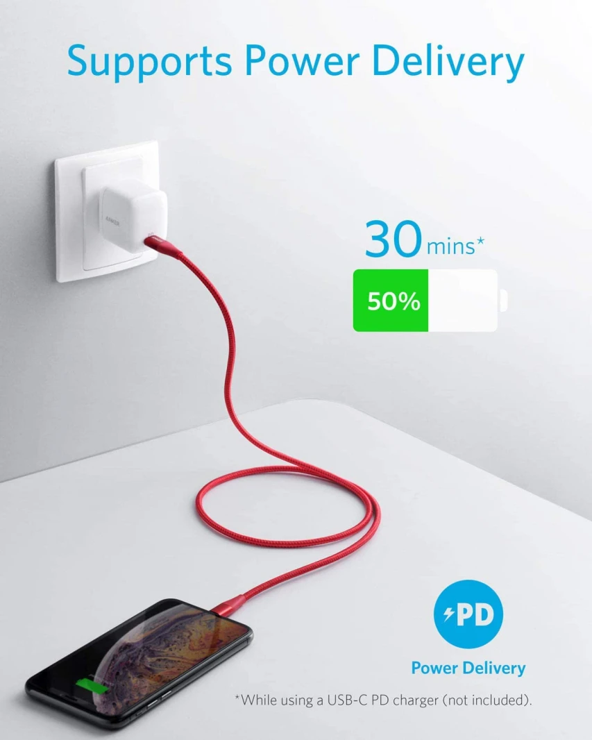 Anker Powerline+ II USB-C to Lightning Cable 0.9m – Red