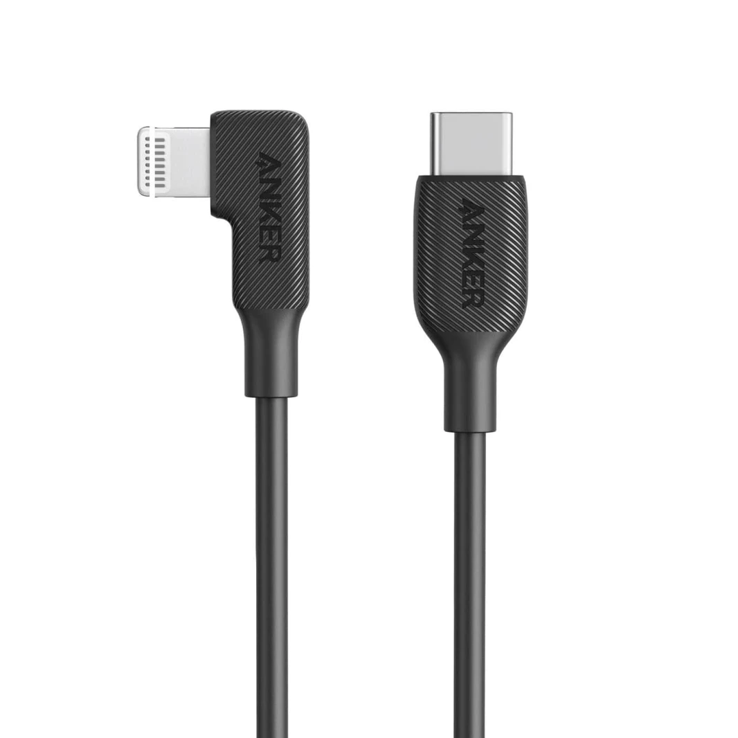 Anker USB-C to 90 Degree Lightning Cable 1.8M – Black