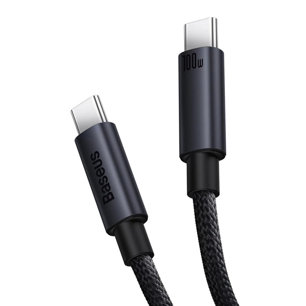 كابل USB C إلى USB C مضفر بقوة 100 وات من Baseus – 1 متر