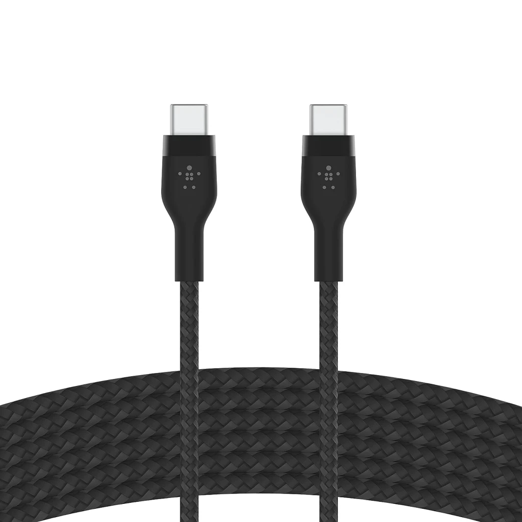 كابل Belkin BoostCharge Pro Flex Braided USB C إلى C (3M) - أسود