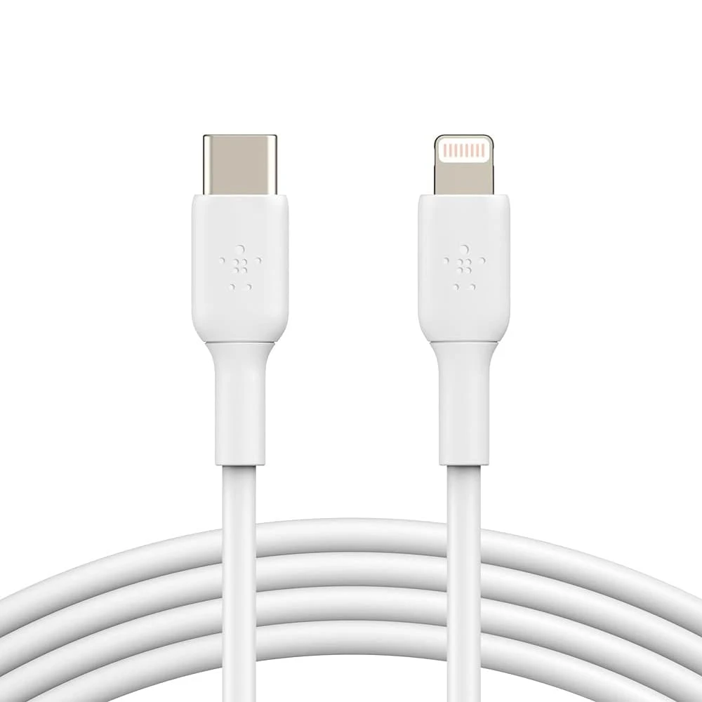 كابل Belkin BoostCharge USB C إلى Lightning (2 متر) - أبيض