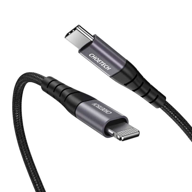 كابل Choetech USB C إلى Lightning Premium Nylon مضفر - 2 متر