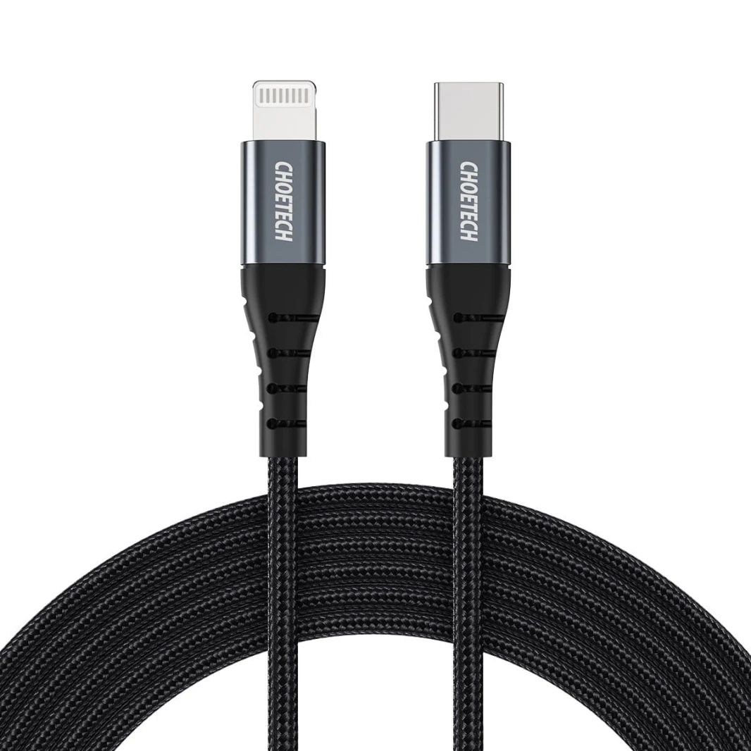 كابل Choetech USB C إلى Lightning Premium Nylon مضفر - 3 متر