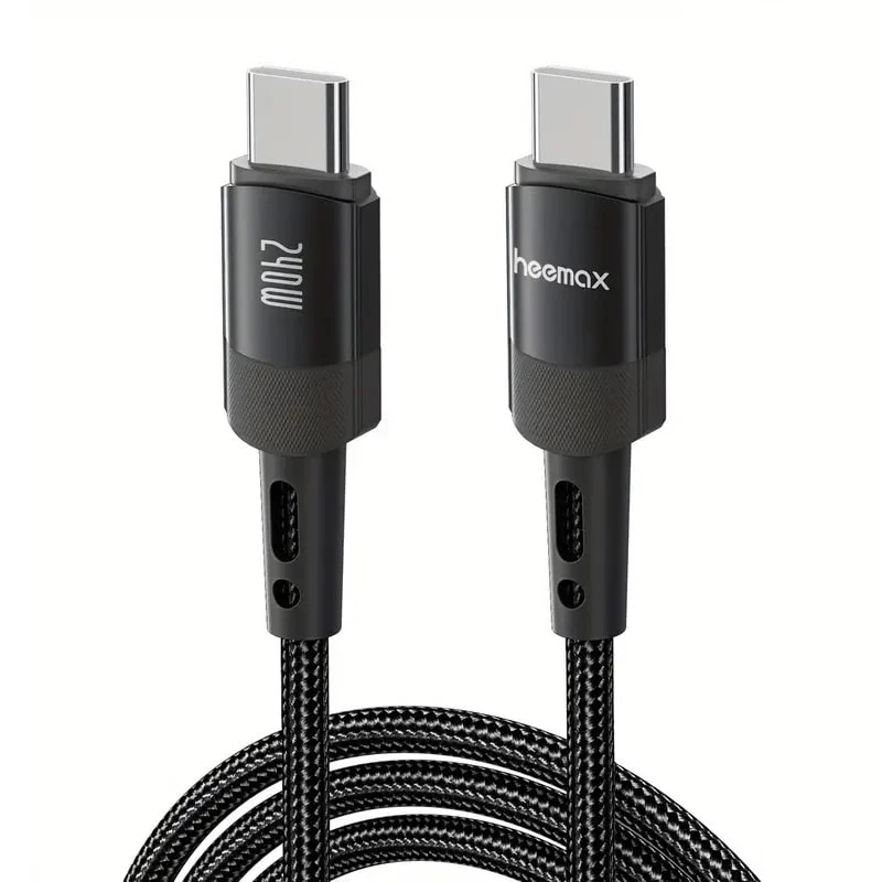 Heemax 240W Braided USB C to USB C Cable – 3M