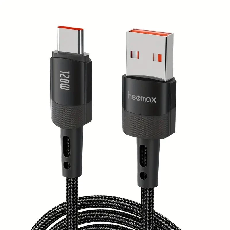 كابل شحن سريع Heemax USB Type-C 7A 120W – 3 متر
