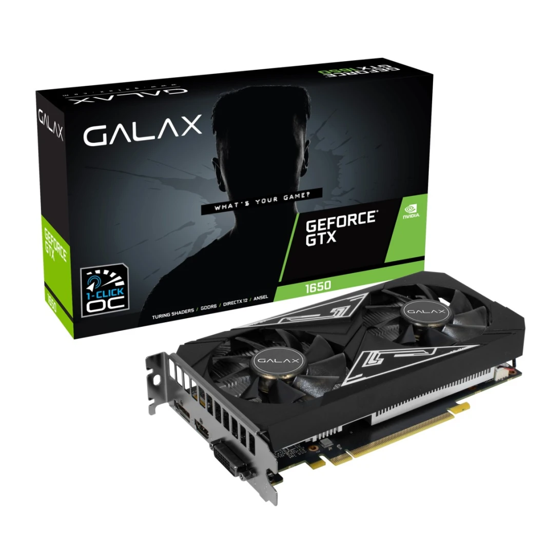 بطاقة الرسوميات Galax GTX1650 EX PLUS 1-Click OC 4GB DDR-6 GALAX