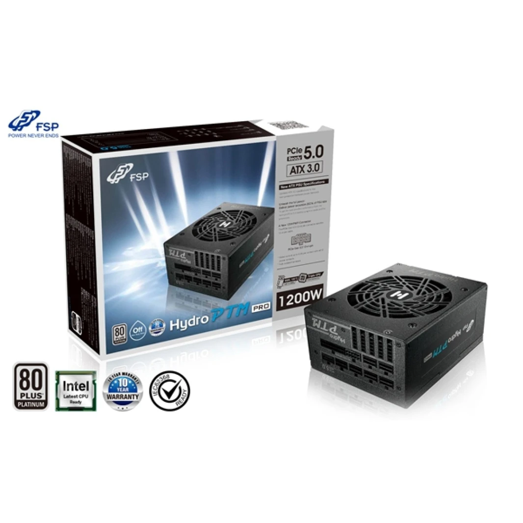 FSP 1200W HYDRO PTM PRO 80 PLUS Platinum Power Supply ATX3.0(PCIe5.0)FSP
