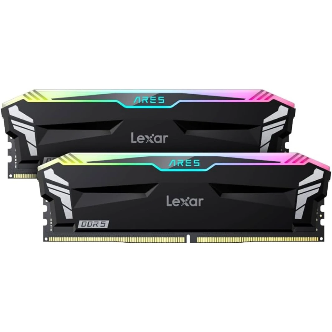 مجموعة ذاكرة LEXAR ARES DDR-5 RGB 6000MHz سعة 32 جيجابايت (16 جيجابايت × 2) من BLACKLEXAR