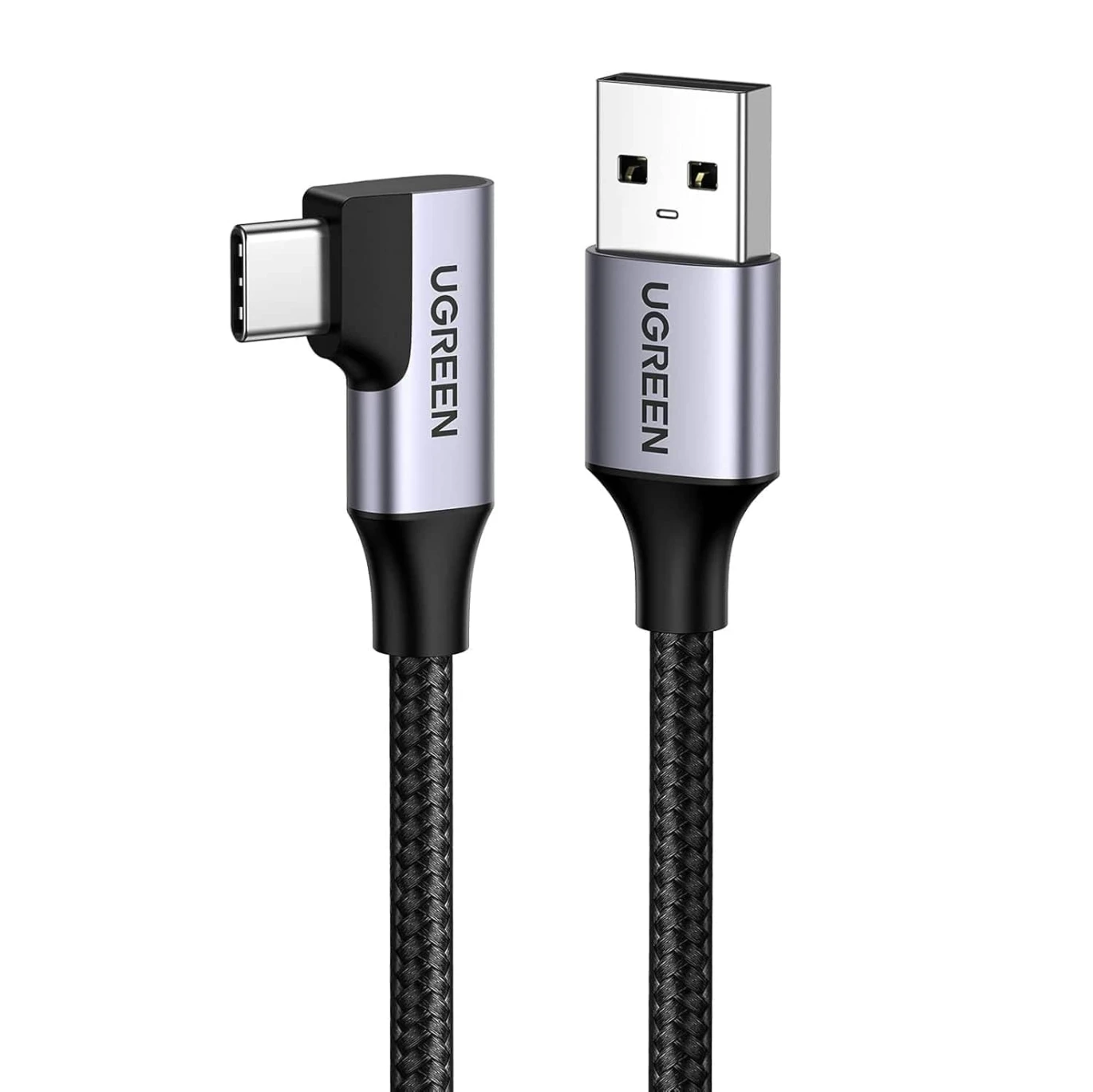 كابل USB C مضفر بزاوية 90 درجة من UGREEN USB 3.0 5Gbps - 1 متر