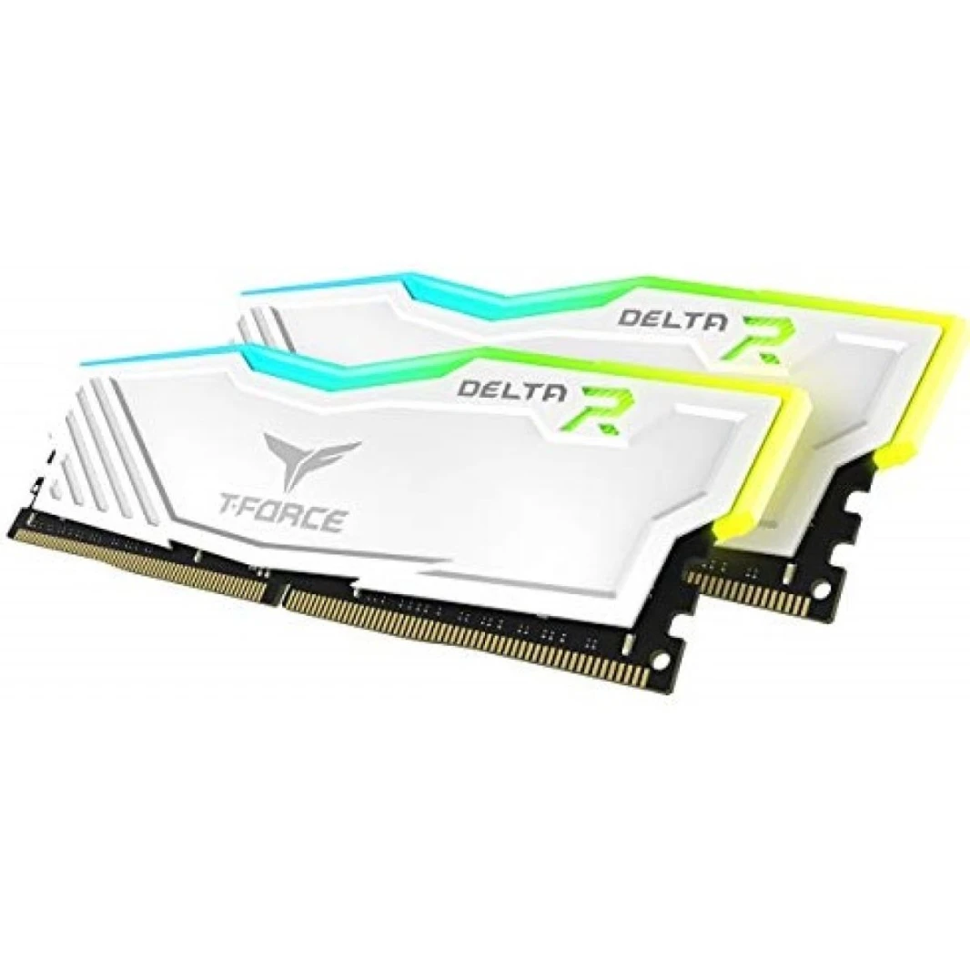 مجموعة ذاكرة سطح المكتب T-Force Delta RGB من TEAMGROUP بسعة 32 جيجابايت (2x16) وتردد 3600 ميجاهرتز CL18 DDR4 - باللون الأبيض