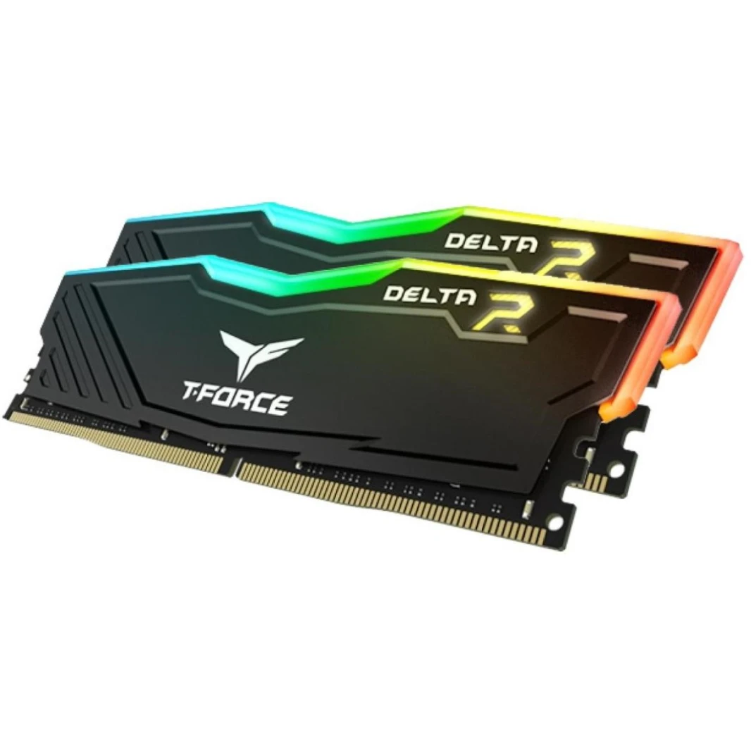مجموعة ذاكرة سطح المكتب T-Force Delta RGB من TEAMGROUP بسعة 16 جيجابايت (2x8) وتردد 3600 ميجاهرتز CL18 DDR4 - أسود