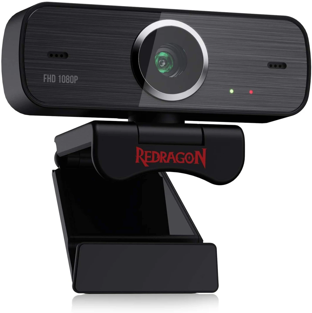 كاميرا ويب Redragon GW800 بدقة 1080 بكسل مع ميكروفون مزدوج مدمج ودوران 360 درجة - 2.0 USB Skype