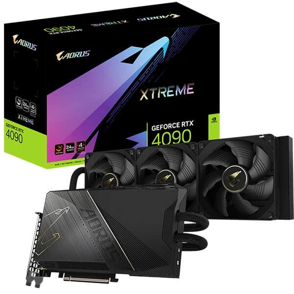 بطاقة رسوميات GIGABYTE AORUS GeForce RTX 4090 XTREME WATERFORCE سعة 24 جيجابايت