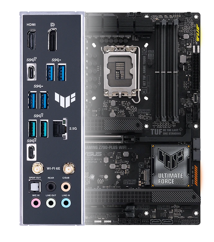لوحة أم ASUS TUF Gaming Z790-Plus WiFi LGA 1700 (Intel 14th,12th &13th Gen) ATX Gaming PCIe 5.0,DDR5,4xM.2
