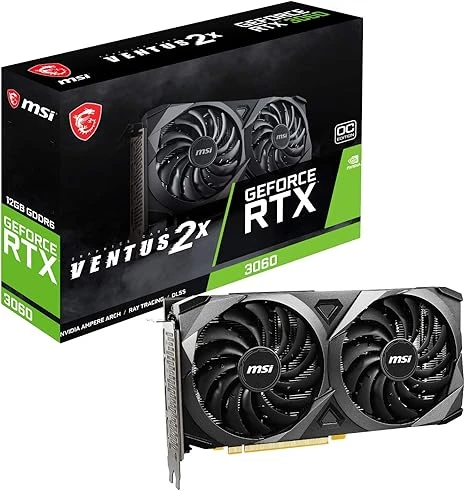بطاقة رسوميات للألعاب MSI GeForce RTX 3060 Ventus 2X 12GB GDDR6 Memory OC