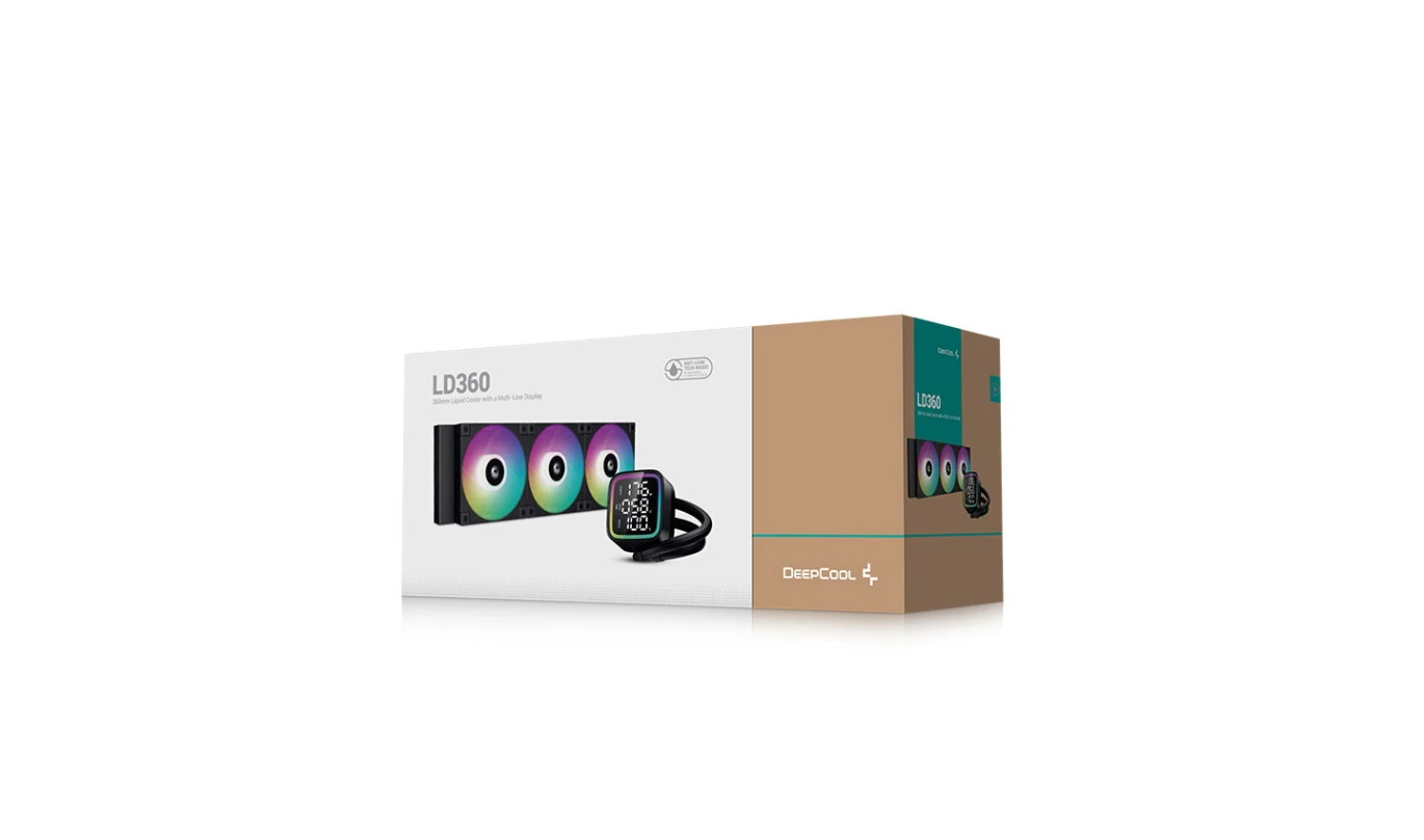 مبرد سائل DeepCool LD360 مقاس 360 مم ومضخة من الجيل الخامس 3400 دورة في الدقيقة وشاشة حالة وحدة المعالجة المركزية في الوقت الفعلي ومراوح ARGB مانعة للتسرب ومرآة ذات تأثير هالة متدرجة مزدوجة