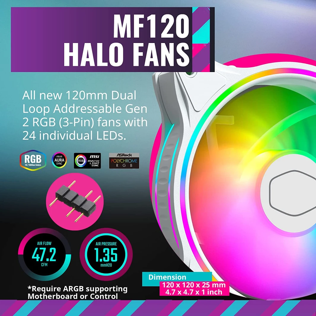 Cooler Master MasterLiquid ML240 Illusion White، مبرد سائل لوحدة المعالجة المركزية AIO Close-Loop