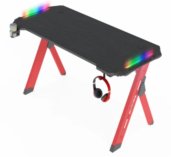 Feex D2202 Gaming Desk Rgb Carbon Fiber Texture