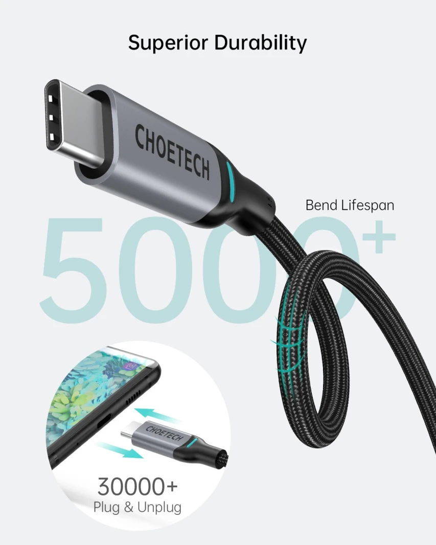 كابل Choetech USB C إلى USB C، عبوتان (100 واط)