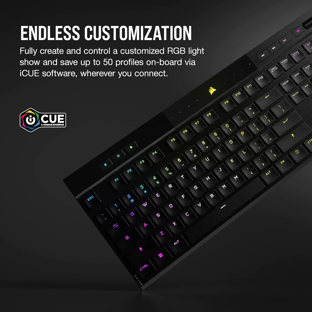 لوحة مفاتيح الألعاب الميكانيكية اللاسلكية Corsair K100 AIR Ultra-Thin RGB – CHERRY MX