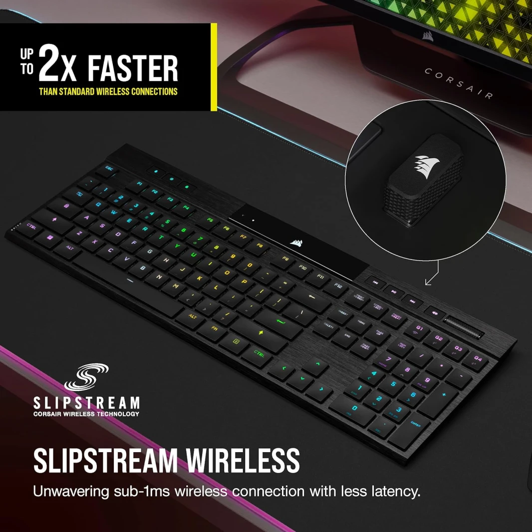 لوحة مفاتيح الألعاب الميكانيكية اللاسلكية Corsair K100 AIR Ultra-Thin RGB – CHERRY MX
