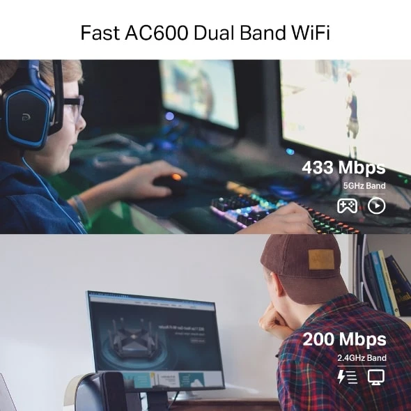 محول TP-Link AC600 اللاسلكي ثنائي النطاق PCI Express (Archer T2E)