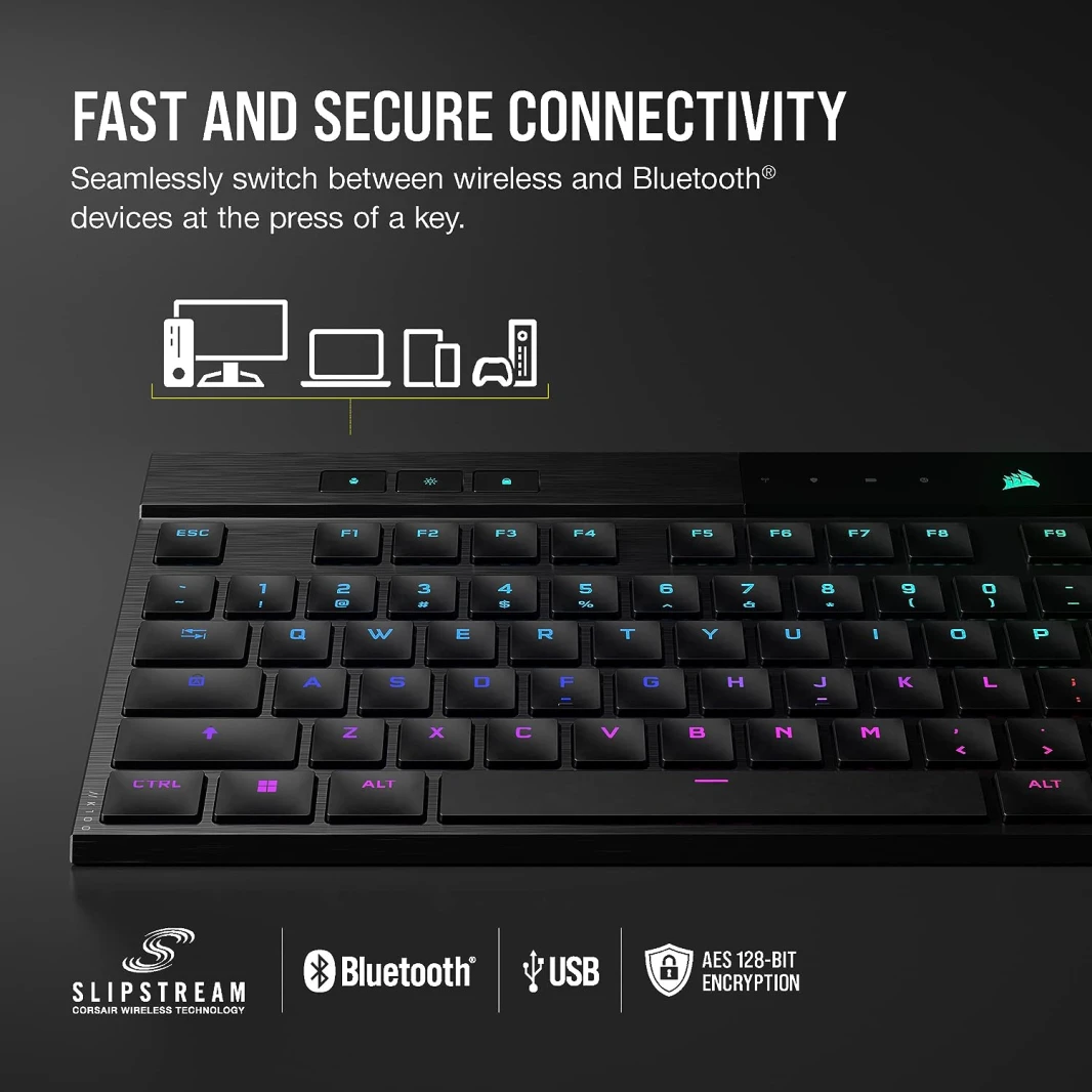 لوحة مفاتيح الألعاب الميكانيكية اللاسلكية Corsair K100 AIR Ultra-Thin RGB – CHERRY MX