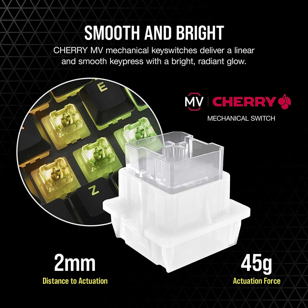 لوحة مفاتيح الألعاب الميكانيكية السلكية Corsair K60 RGB Pro – CHERRY VIOLA