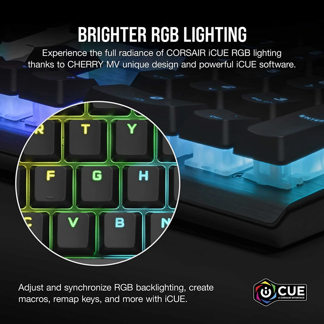لوحة مفاتيح الألعاب الميكانيكية السلكية Corsair K60 RGB Pro – CHERRY VIOLA