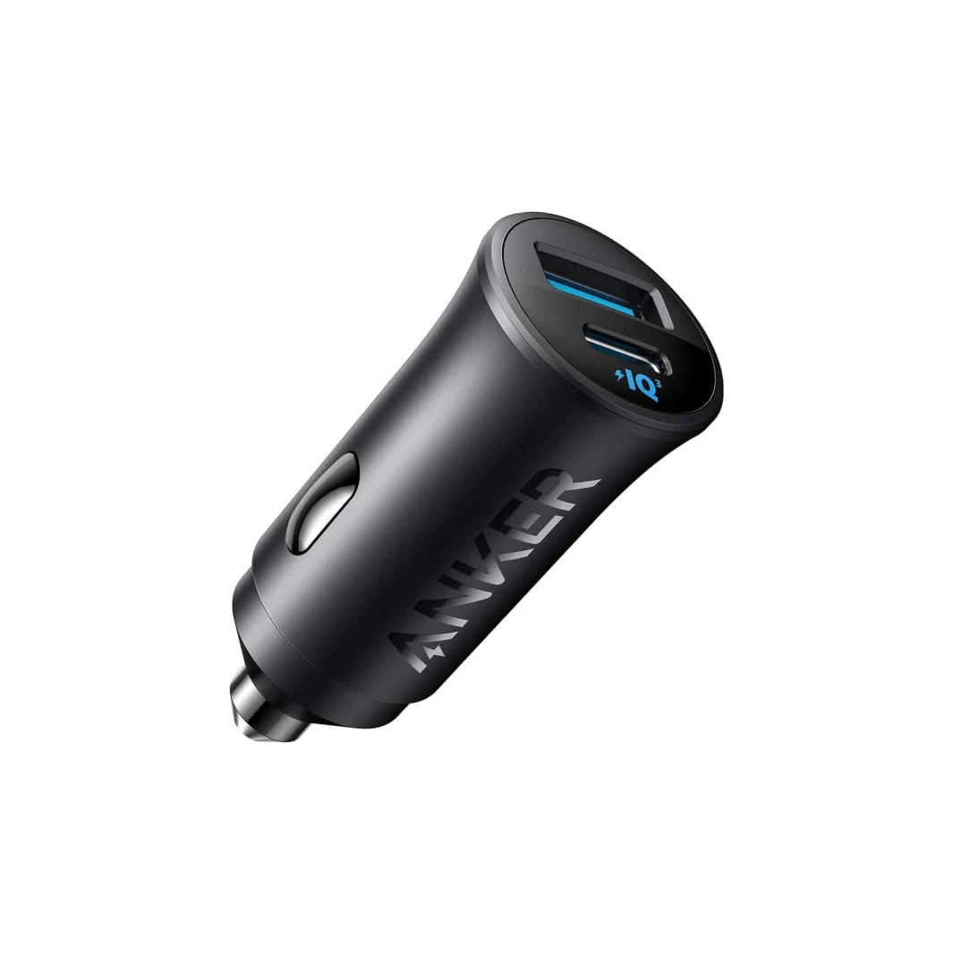 شاحن سيارة Anker 30W بمنفذين USB-C وUSB