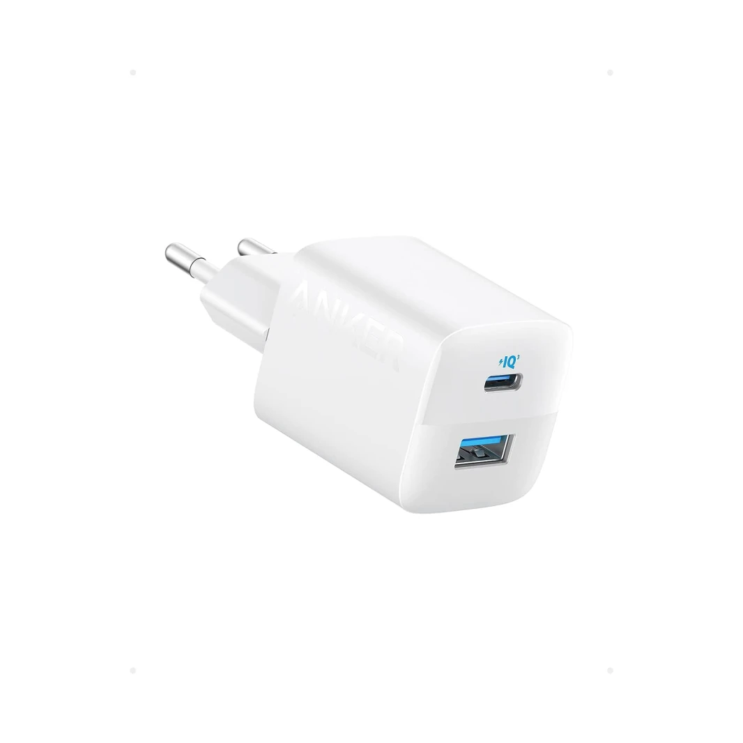 شاحن Anker 323 33W بمنفذين USB-C + USB-A - أبيض