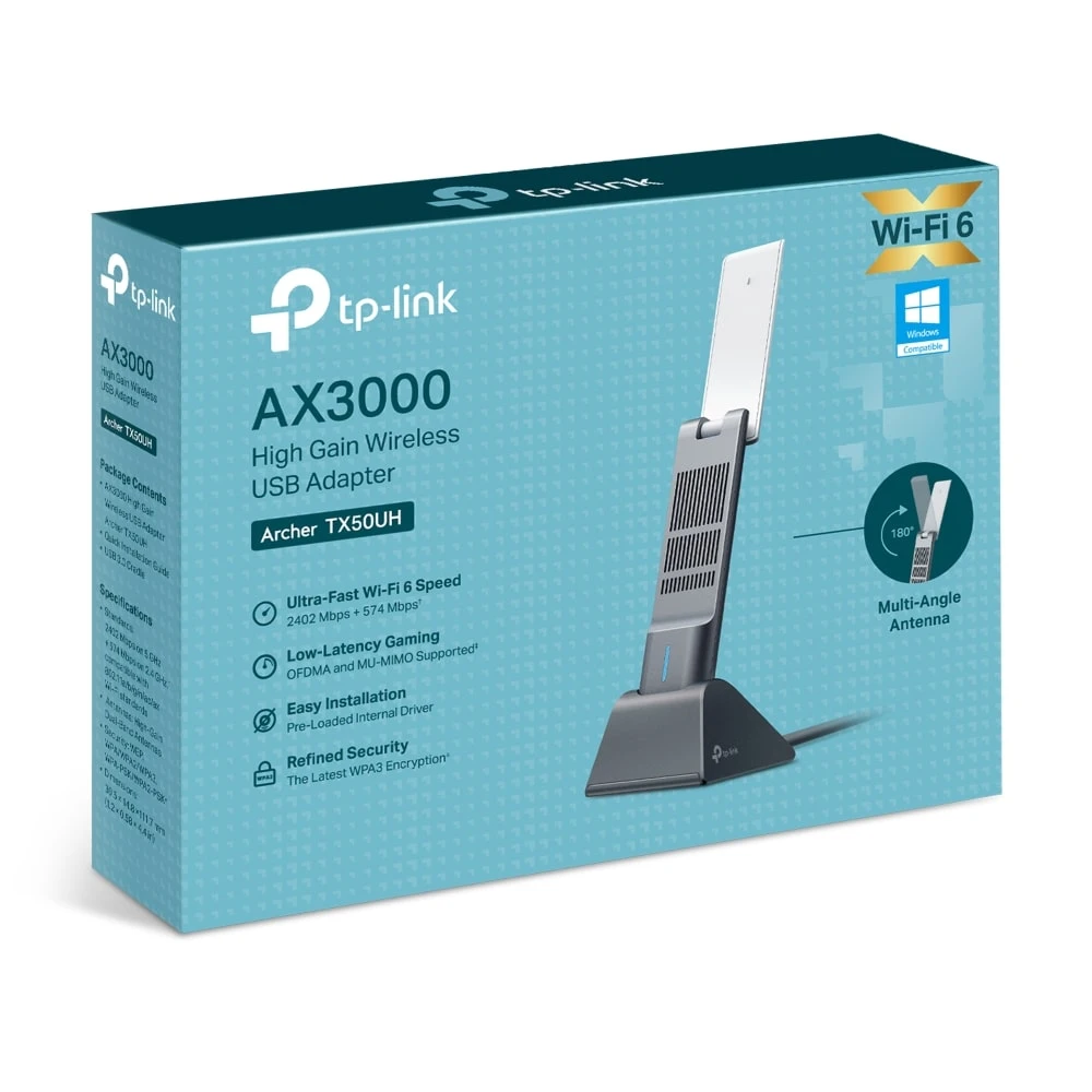 محول USB لاسلكي عالي الكسب TP-Link AX3000 (Archer TX50UH)