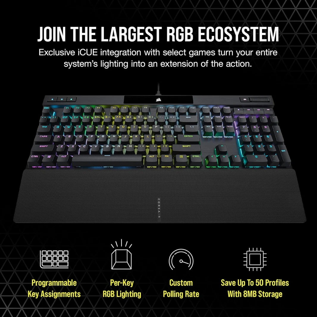Corsair K70 RGB PRO Wired Mechanical Gaming Keyboard – MX RED (Linear)
