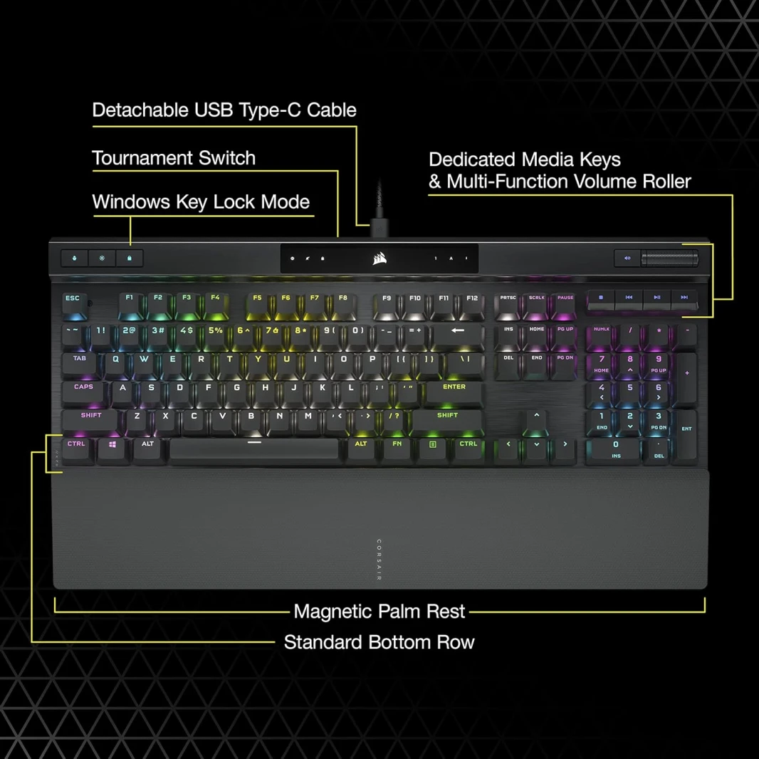 Corsair K70 RGB PRO Wired Mechanical Gaming Keyboard – MX RED (Linear)