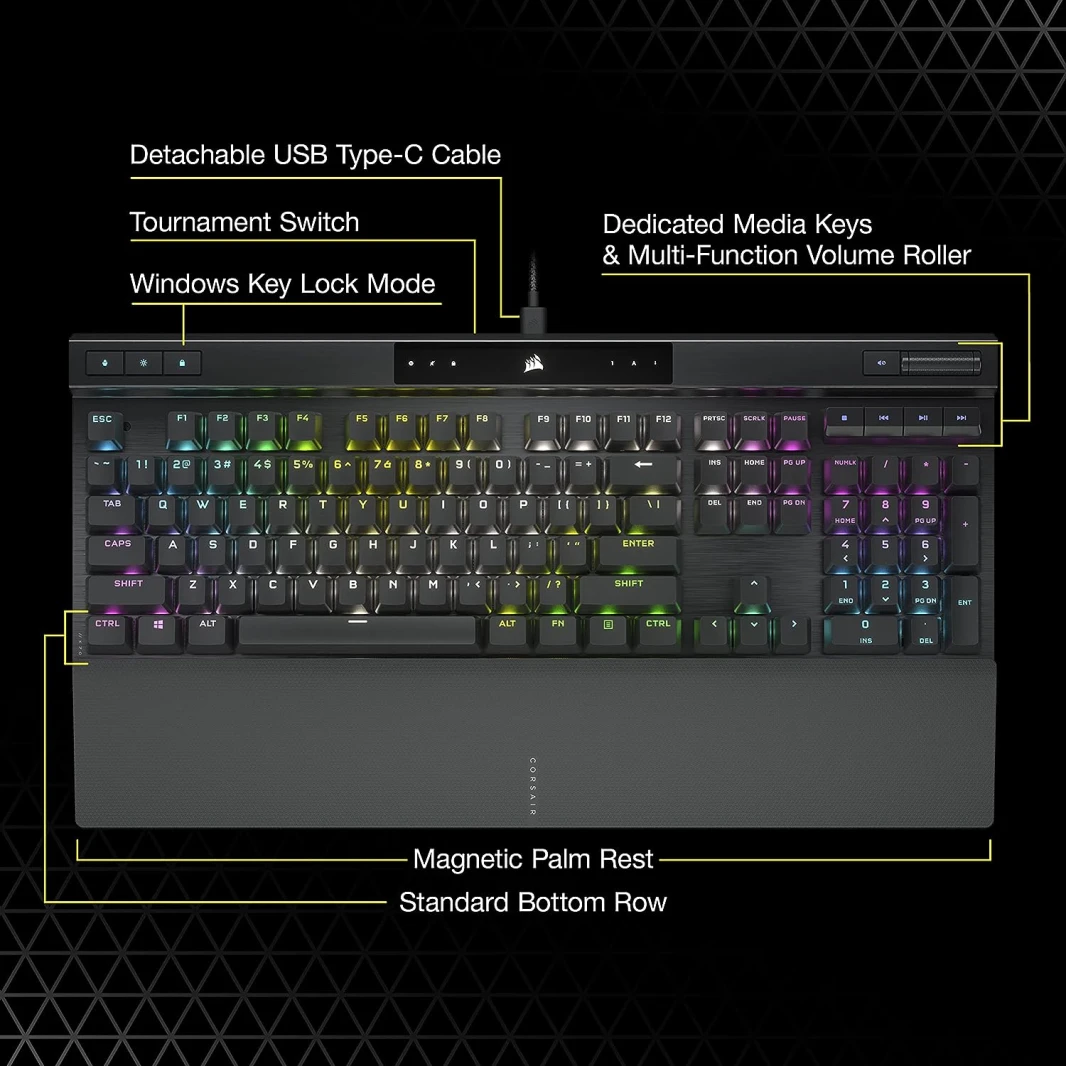 Corsair K70 RGB PRO Wired Mechanical Gaming Keyboard – MX SPEED (Linear & Fast)