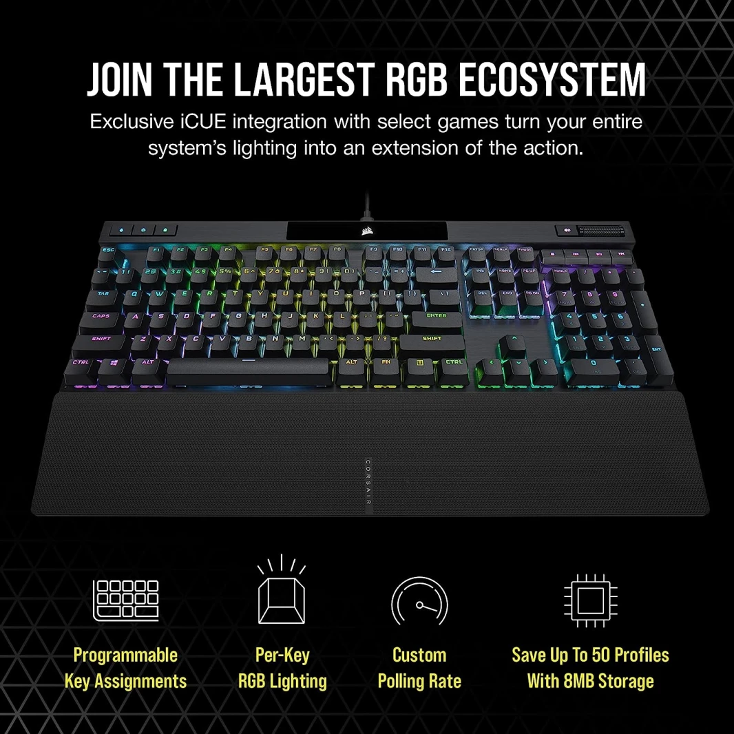 Corsair K70 RGB PRO Wired Mechanical Gaming Keyboard – MX SPEED (Linear & Fast)