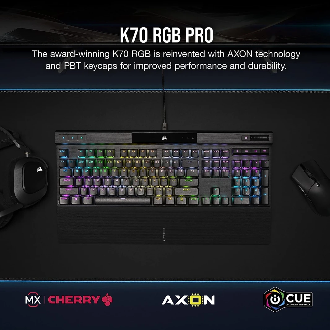 Corsair K70 RGB PRO Wired Mechanical Gaming Keyboard – MX SPEED (Linear & Fast)