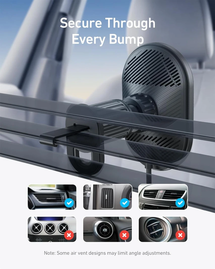 مجموعة شاحن سيارة لاسلكي Anker MagGo Fast 15W MagSafe مع كابل وشاحن