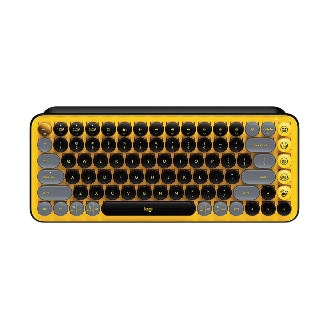 لوحة مفاتيح Logitech POP Keys الميكانيكية اللاسلكية – لون أصفر لامع