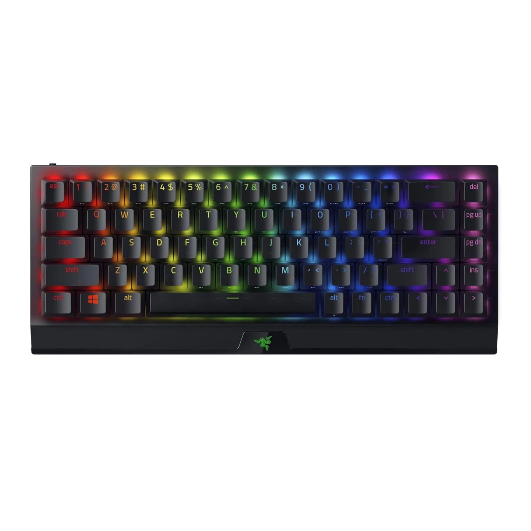 لوحة مفاتيح الألعاب الميكانيكية اللاسلكية Razer BlackWidow V3 Mini 65% HyperSpeed ​​- مفاتيح لمسية وقابلة للنقر باللون الأخضر