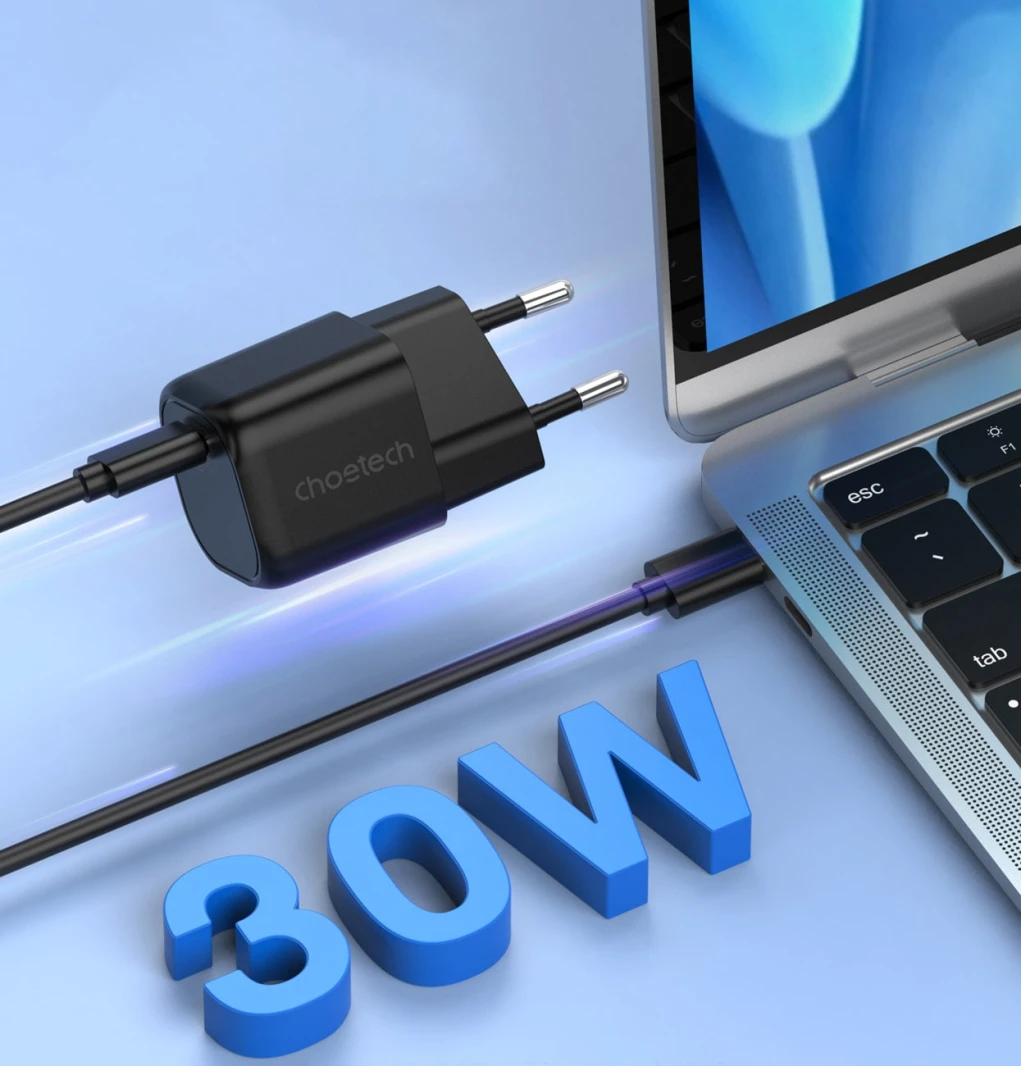 Choetech 30W PD GaN Tech USB C Fast Charging Adapter – Black