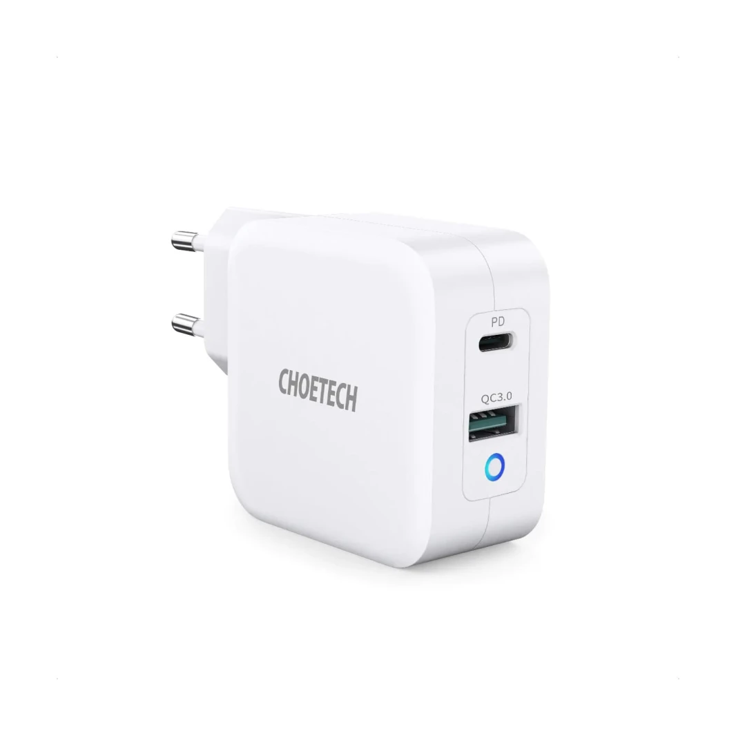 محول شحن سريع Choetech 65 وات بمنفذين PD GaN Tech USB C