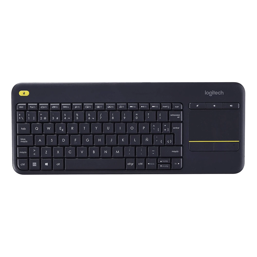 لوحة مفاتيح لاسلكية تعمل باللمس للتلفزيون من Logitech K400 Plus مع تحكم سهل في الوسائط ولوحة لمس مدمجة