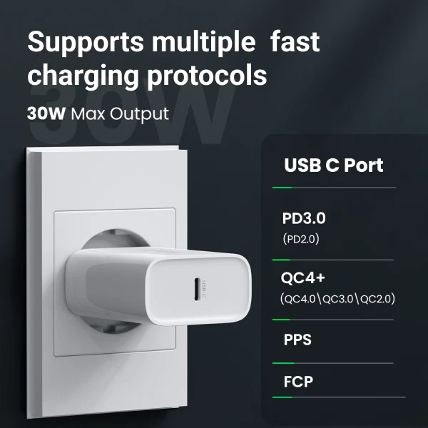 شاحن حائط UGREEN Mini 30W USB-C PD