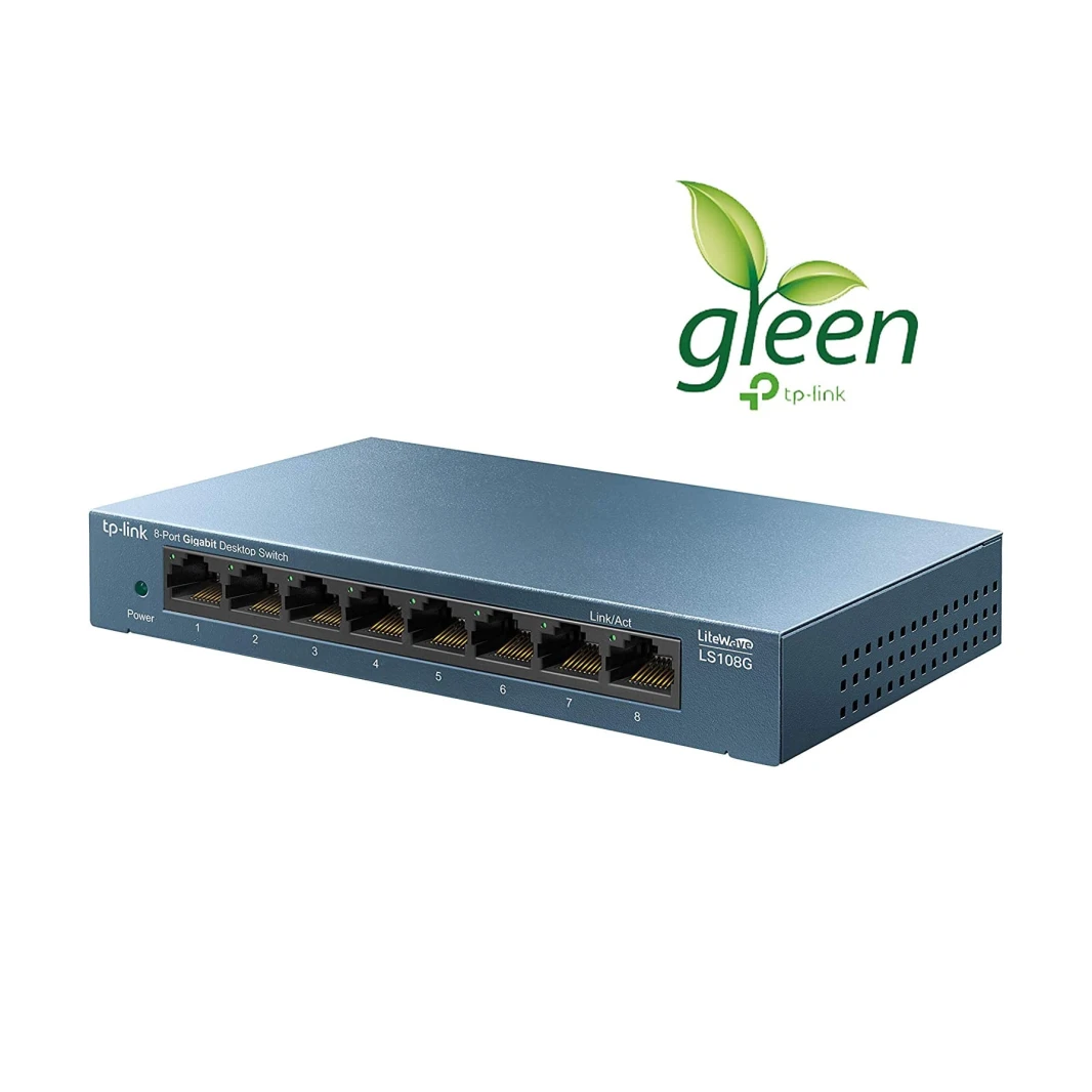 محول سطح المكتب TP-Link 8 منافذ 10/100/1000 ميجابت في الثانية (LS108G)
