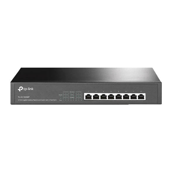 محول TP-Link Gigabit 8 منافذ لسطح المكتب/الرفوف مع 8 منافذ PoE+ (TL-SG1008MP)